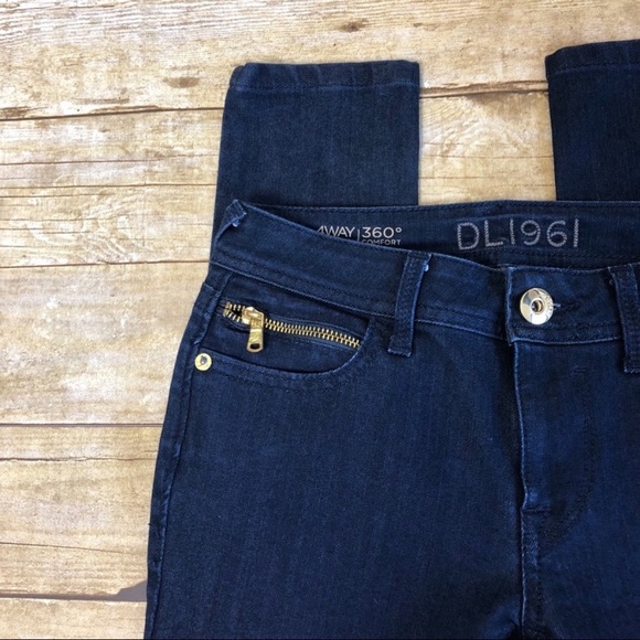 DL1961 Amanda Dark Blue Zip Pocket Skinny Jeans - Picture 4 of 8